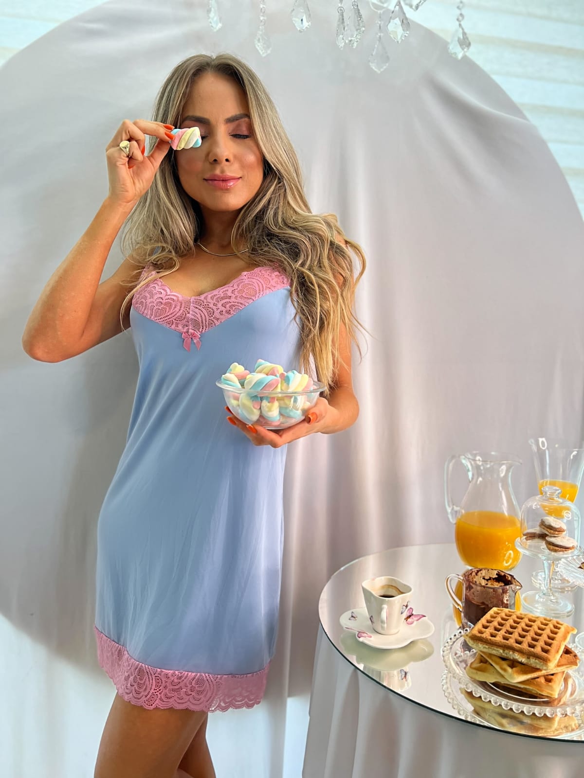 Camisola Renda Larga Azul Frozen Liganete - Imagem 2