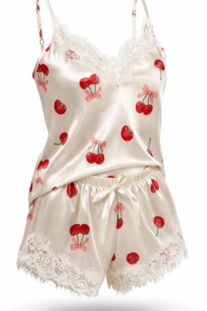 Baby-Doll Luxo Cereja Chantilly  Cetim Charmousse