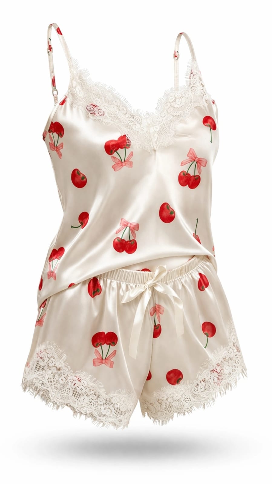 Baby-Doll Luxo Cereja Chantilly Cetim Charmousse