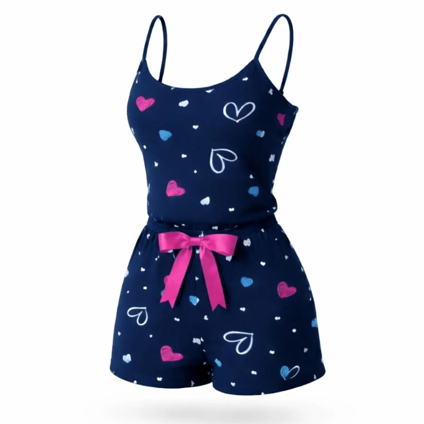 Pijama Basic Coraçao Azul Liganete