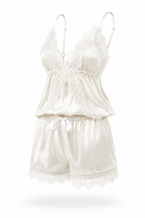 Baby-Dool Kaki Chantilly Cetim Charmousse Off White