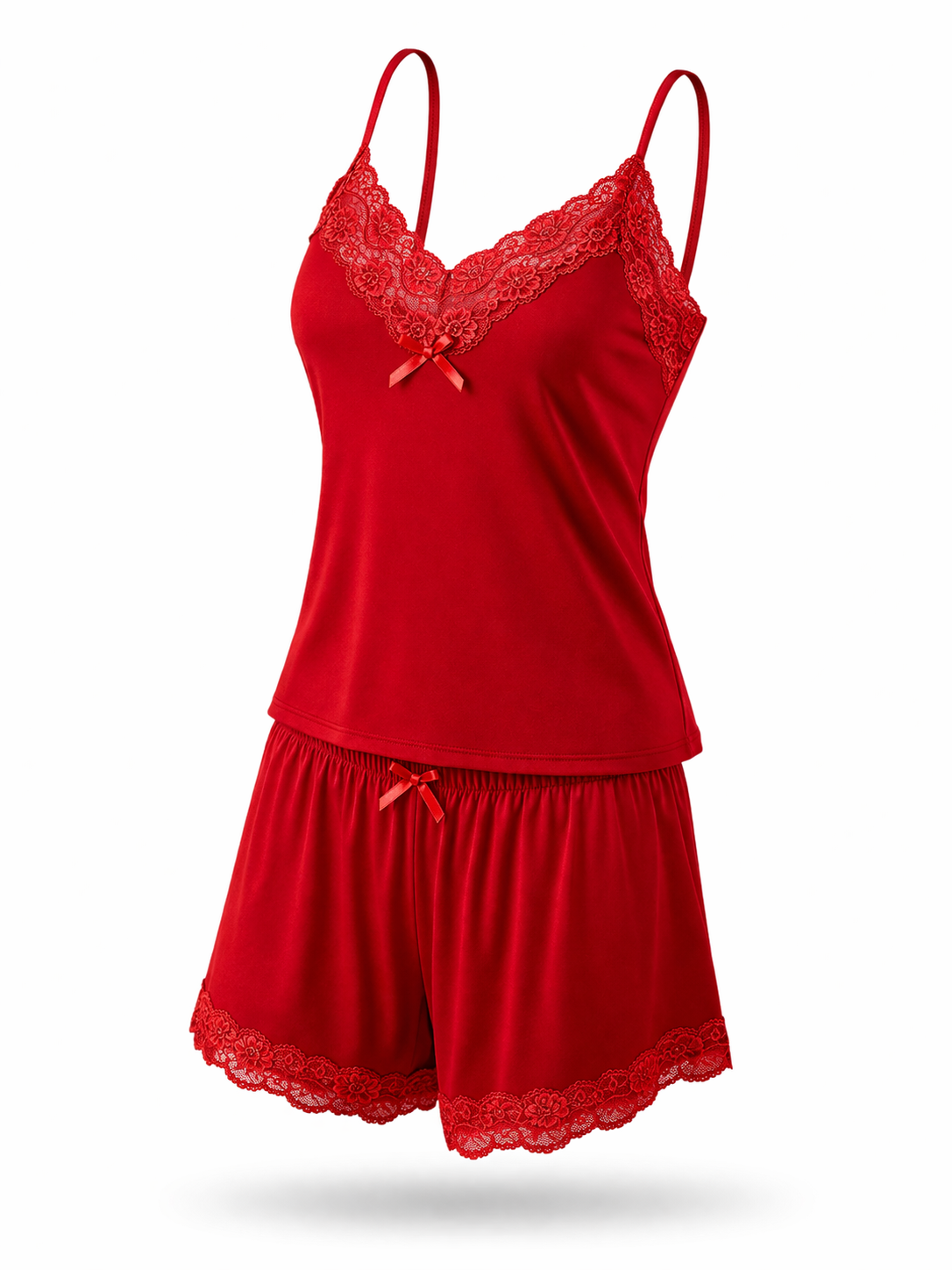 Baby-Dool Renda Larga Vermelho Rubi Liganete