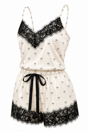 Baby-DollLuxo Chantilly Estampa Laço Cetim Charmousse